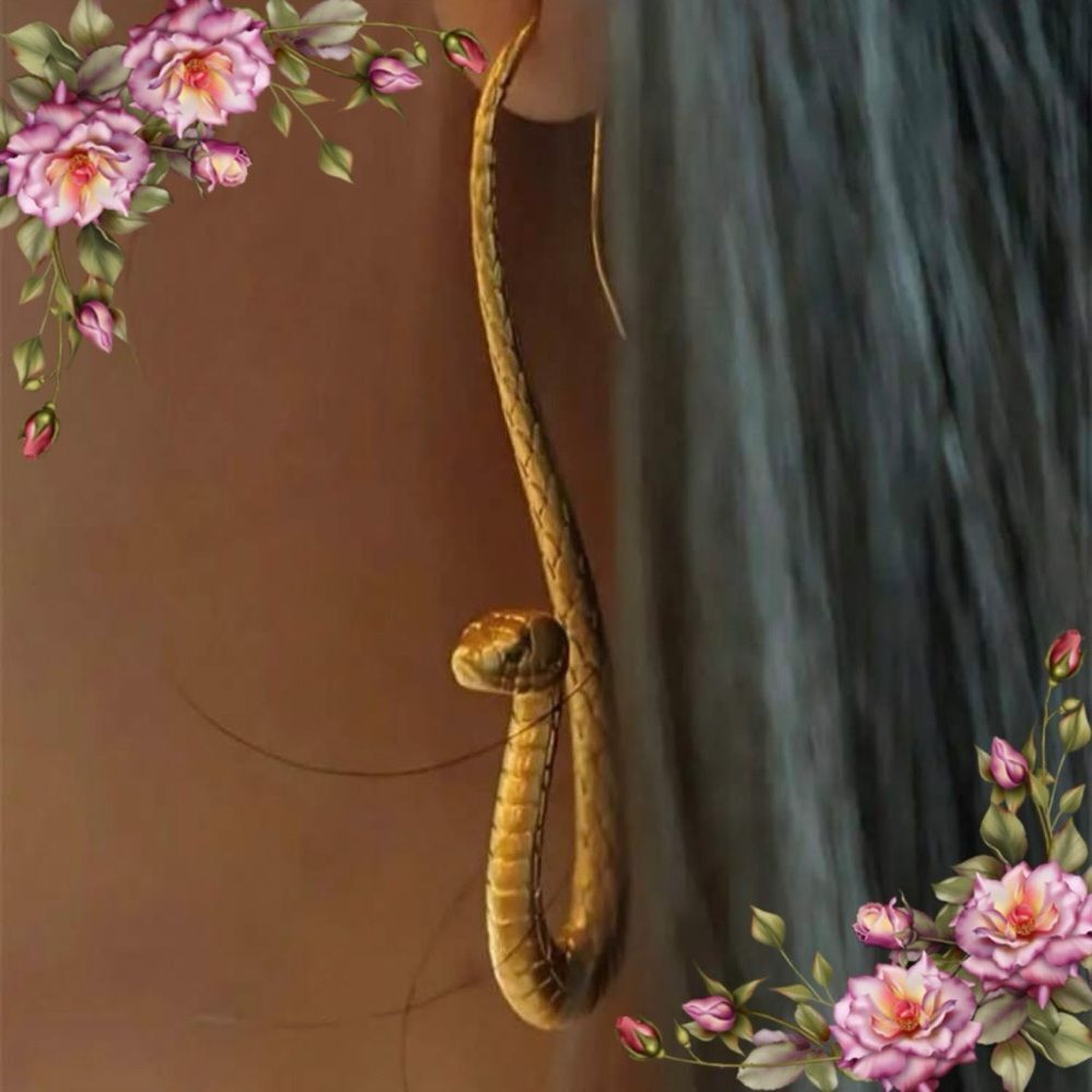 Python Snake Shaped Dramatic Ear Hooks Earrings‎